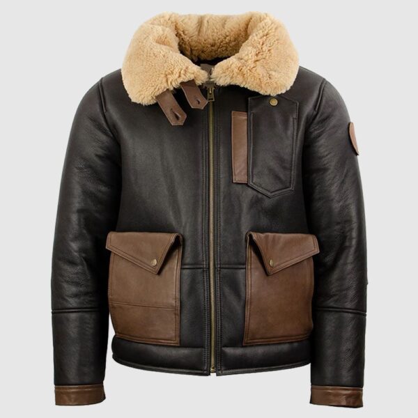 SHEEPSKIN LEATHER BOMBER JACKET