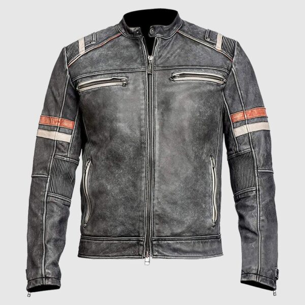 Distressed Leather Jacket Motorcycle Vintage Leather Jacket Men