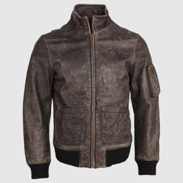 Men Real Leather Jacket Streetwear Leather Coat Vintage Look