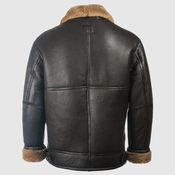 Men Black Aviator Shearling Jacket