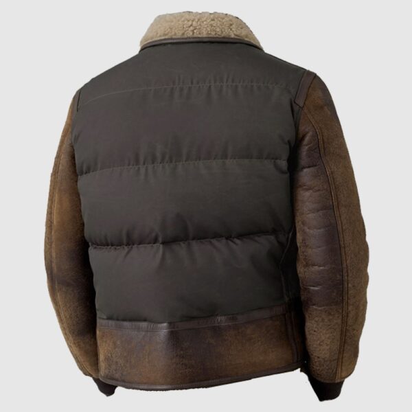 Mens B-3 Vintage Brown Leather Jacket