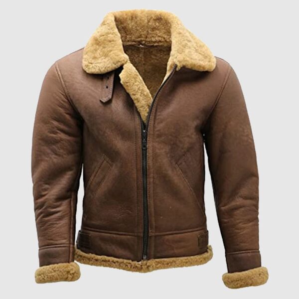 B3 Shearling Sheepskin WW-2 Bomber Leather Flying Aviator Jacket