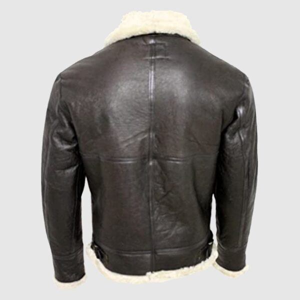 Men Cream B3 Shearling Sheepskin World War-2 Bomber Leather Flying Aviator Jacket