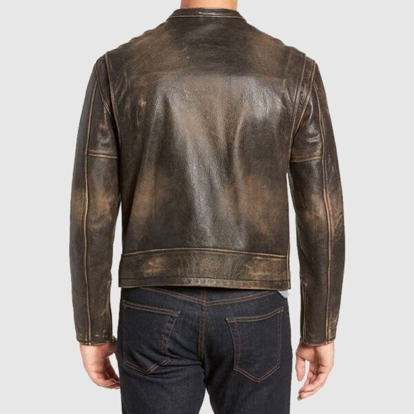 Distressed Vintage Brown Real Genuine Biker Leather Jacket