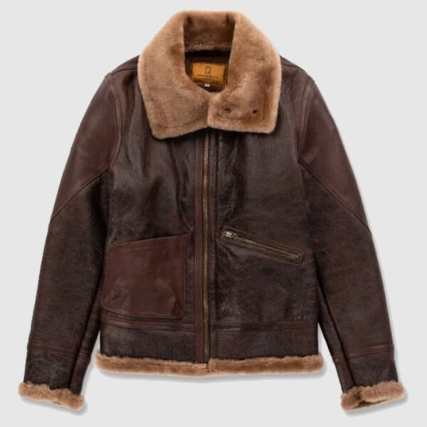 SHANGRI LA HERITAGEAVIATORE B-3 SEAL SHEARLING JACKET BROWN