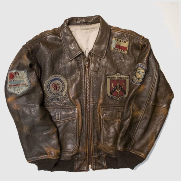 Top Gun Military Flight Bomber Distressed Jacket