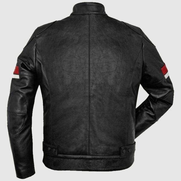black biker leather jacket