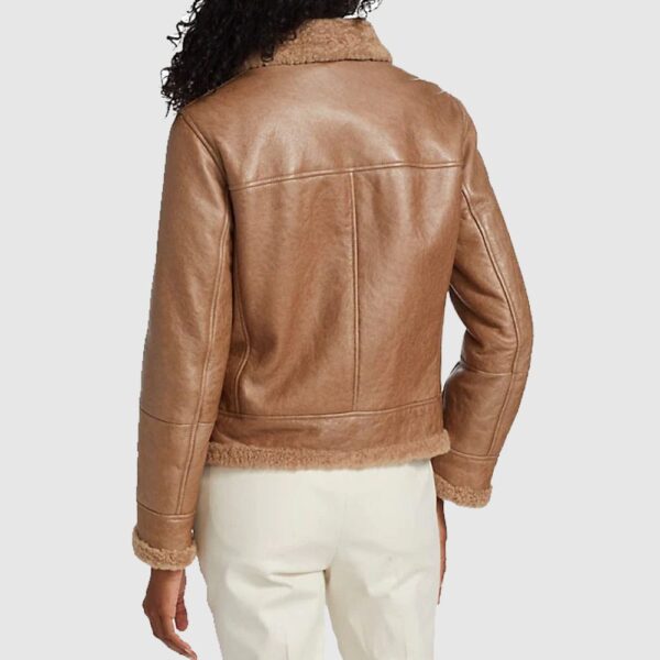 Brunello Cucinelli Shearling Lined Leather Aviator Jacket