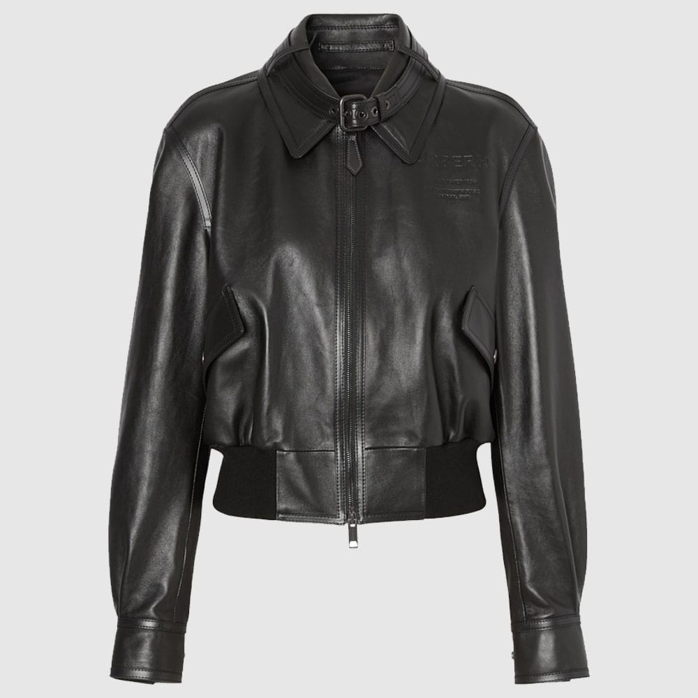 Burberry Leather Blouson Sleeved Jacket