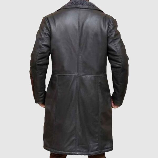 movie superstar leather long coat