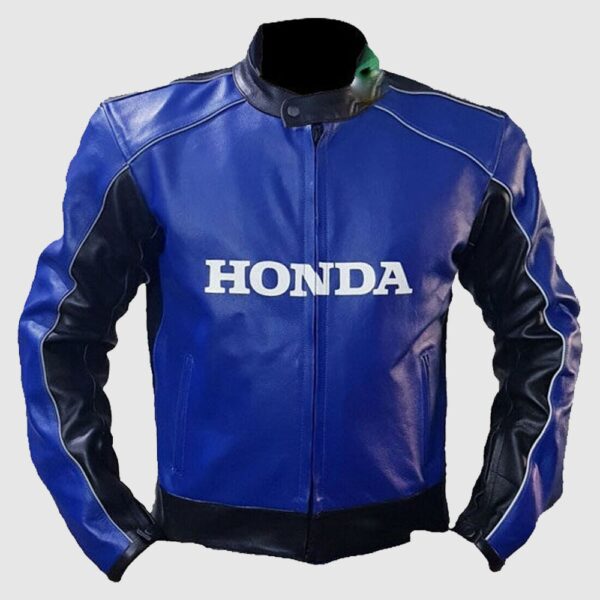 Blue Racing Motorbike MotogGP Leather Jacket