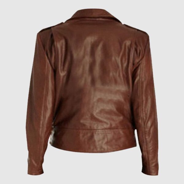 Emma Watson Slim Fit Brown Leather Jacket