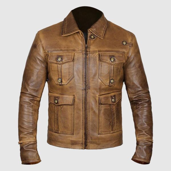 Expendable Rough Vintage Cognac Leather Jacket