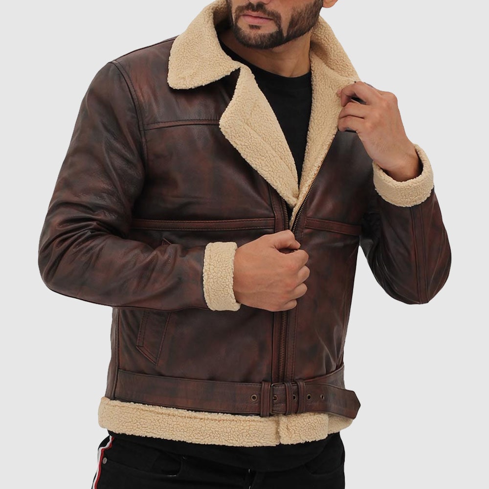 Shearling Bomber Leather Jacket
