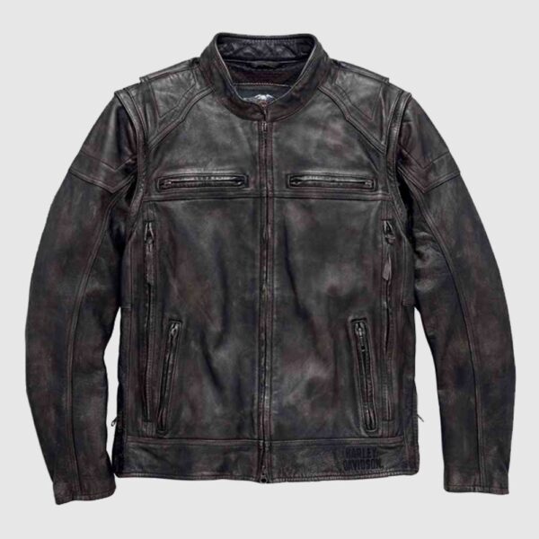 Harley Davidson Mens Dauntless Convertible Leather Jacket