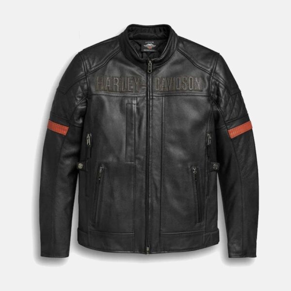 Harley Davidson Mens Vanocker Waterproof H D Triple Vent System Leather Jacket