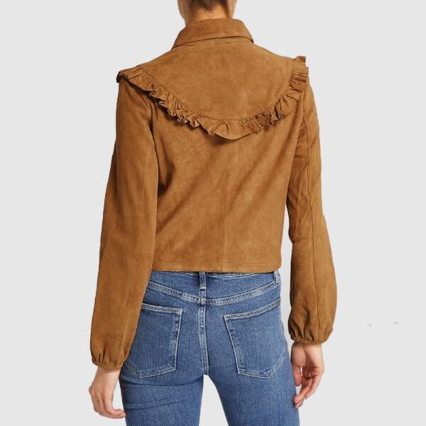 Suede Ruffle Yoke Jacket