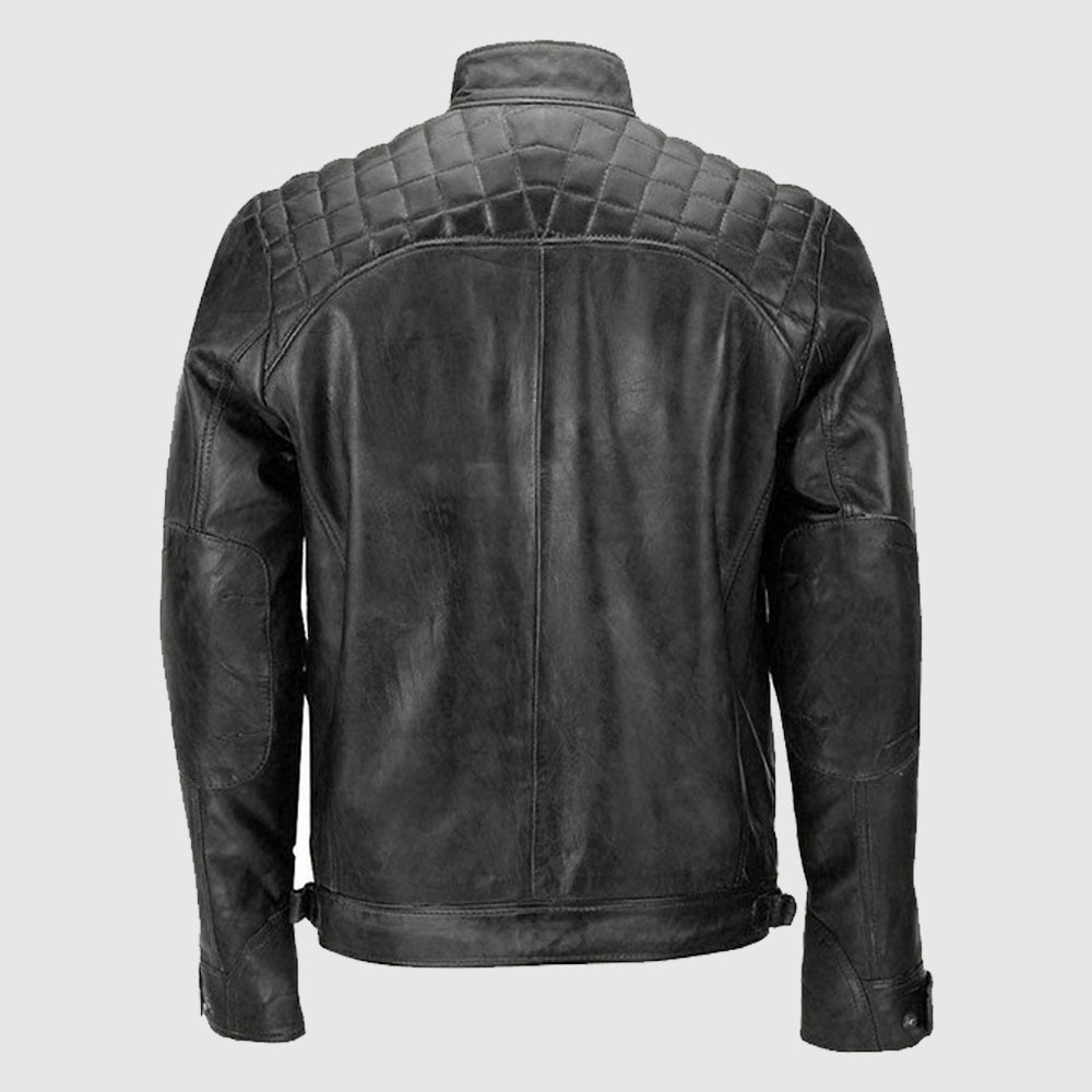 Men Black Leather Fashion Jacket Biker Jackets Moto Riding Racer Jackets