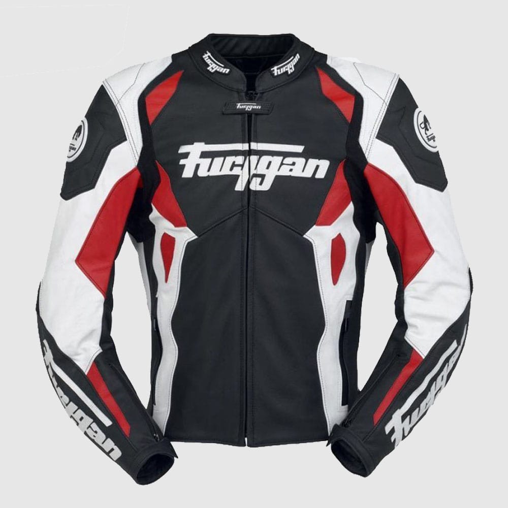 Mens Furygan Spyder 2015 Red Black Motorbike Racing Leather Jacket