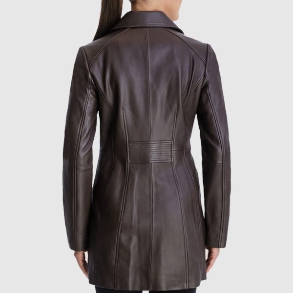Down Leather Coat Long Coat