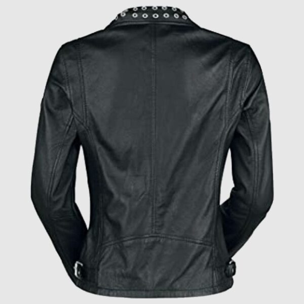 Black Leather Slim Fit Studded Leather Jacket
