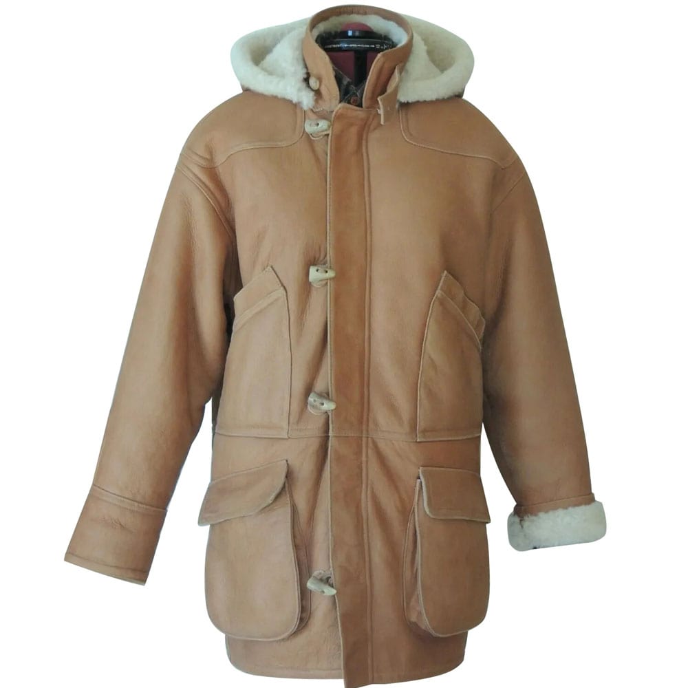 Men’s Brown Sheepskin Shearling Leather & Fur Coat