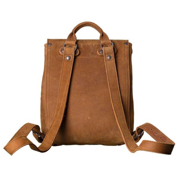 12" Tumbled Leather Drawstring Backpack