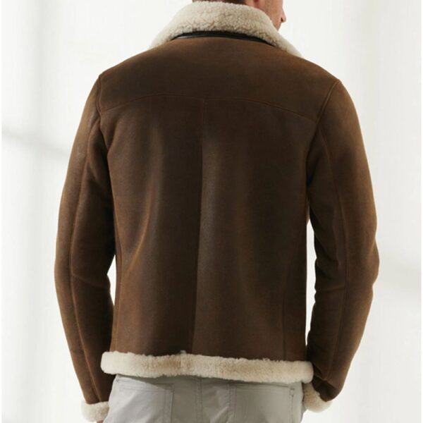 Online Men Aviator Tan & Off-White Shearling Jacket for sale