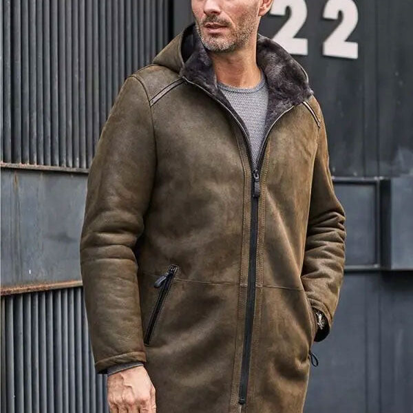 Jacket Long Trench Coat Removable Hooded Fur Outwear Warmest Winter Overcoat