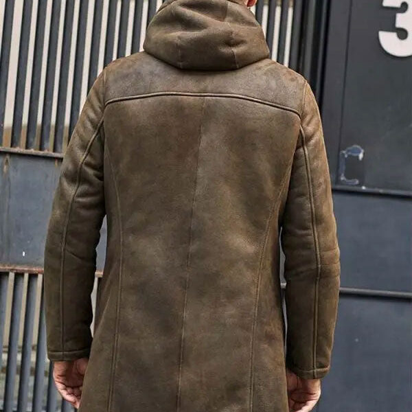 Jacket Long Trench Coat Removable Hooded Fur Outwear Warmest Winter Overcoat back