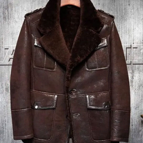 Men's B3 Pilot Aviator Sheepskin Leather Bomber Jacket