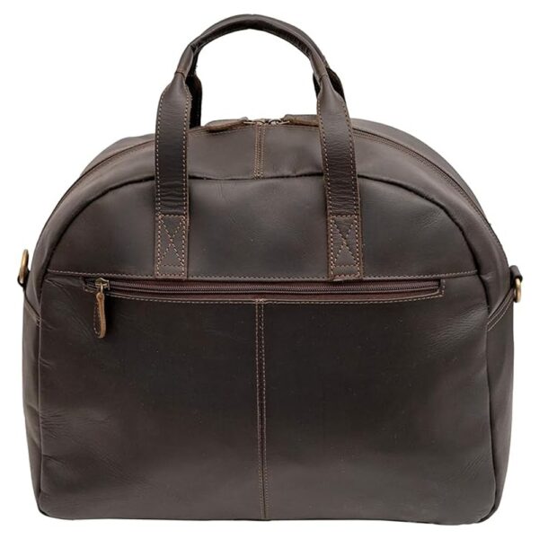 Premium Brown Leather Tote Bag back